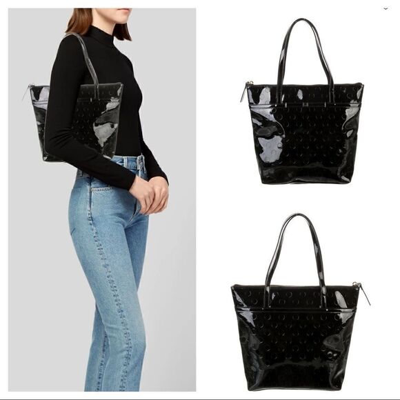 KATE SPADE NEW YORKCamellia Street Jeralyn Vinyl Tote Black/Gold - Picture 1 of 12